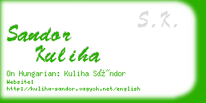 sandor kuliha business card